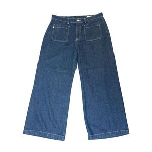 Agolde Kassie Medium Wash High Rise Wide Leg Crop Size 32 Sailor